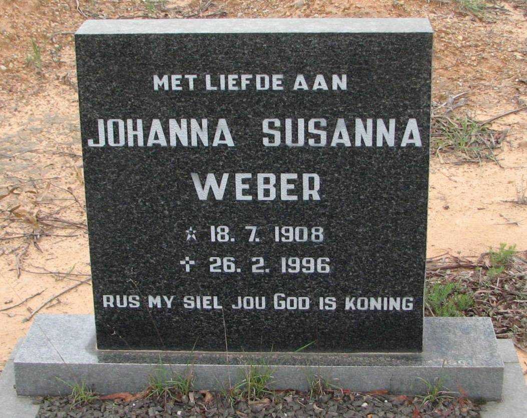 WEBER Johanna Susanna 1908-1996