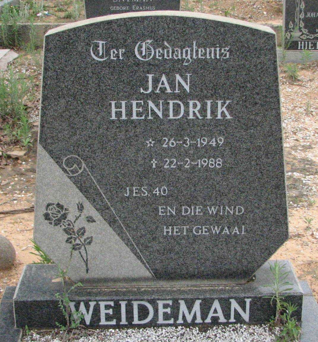 WEIDEMAN Jan Hendrik 1949-1988