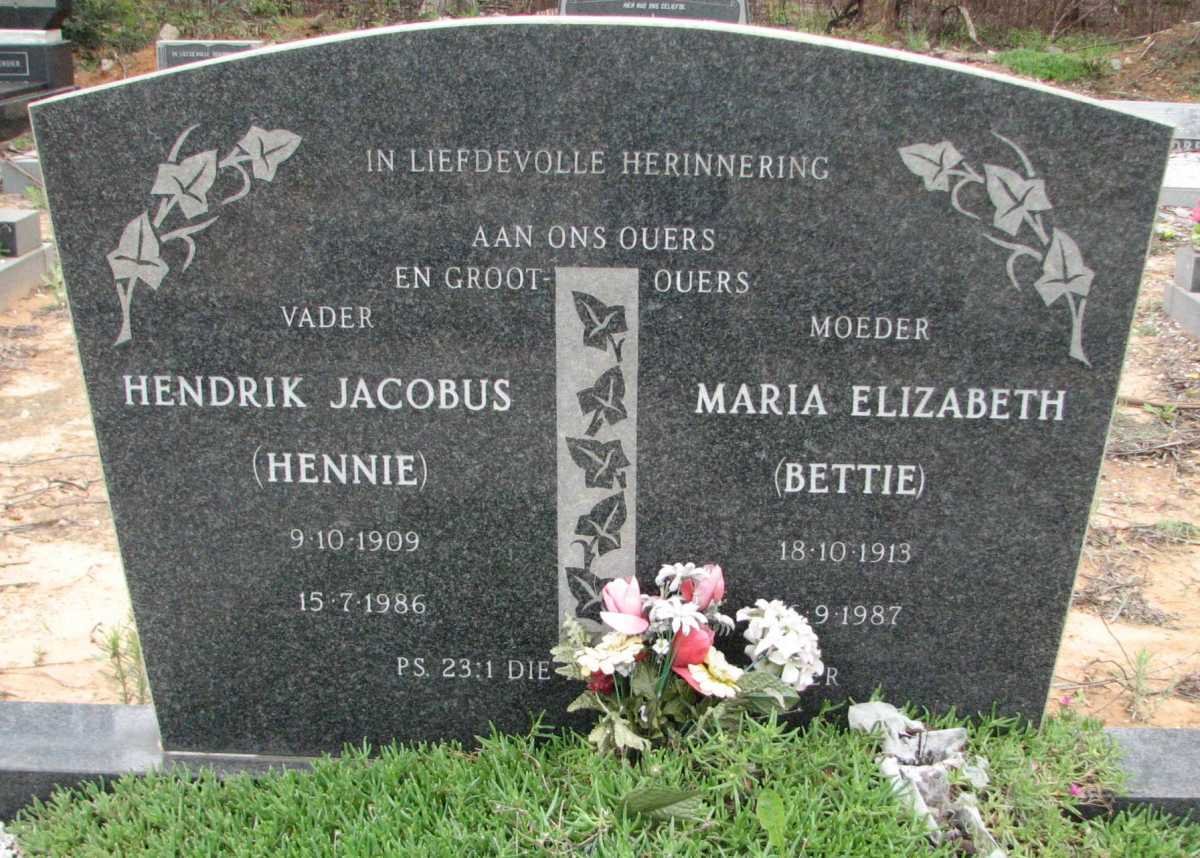 RENSBURG Hendrik Jacobus, Janse van 1909-1986 &amp; Maria Elizabeth 1913-1987