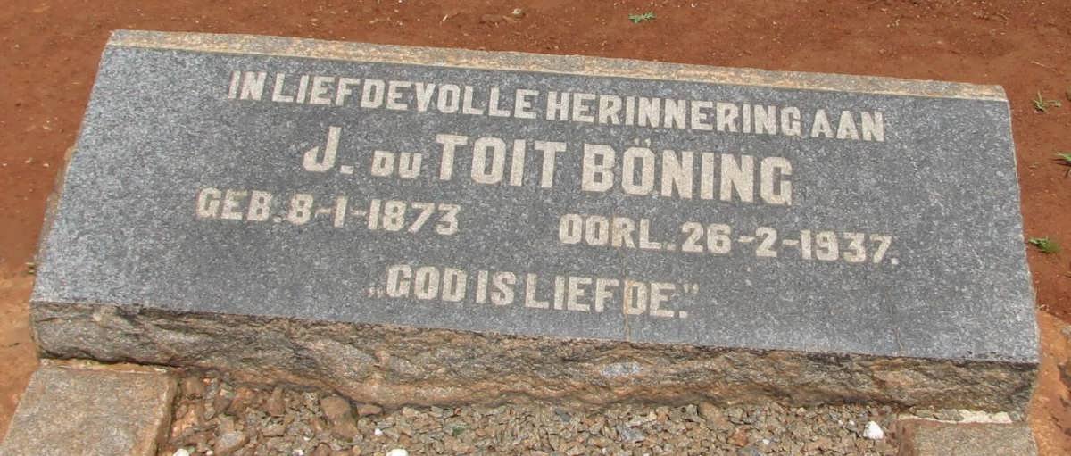 BÖNING J. du Toit 1873-1937