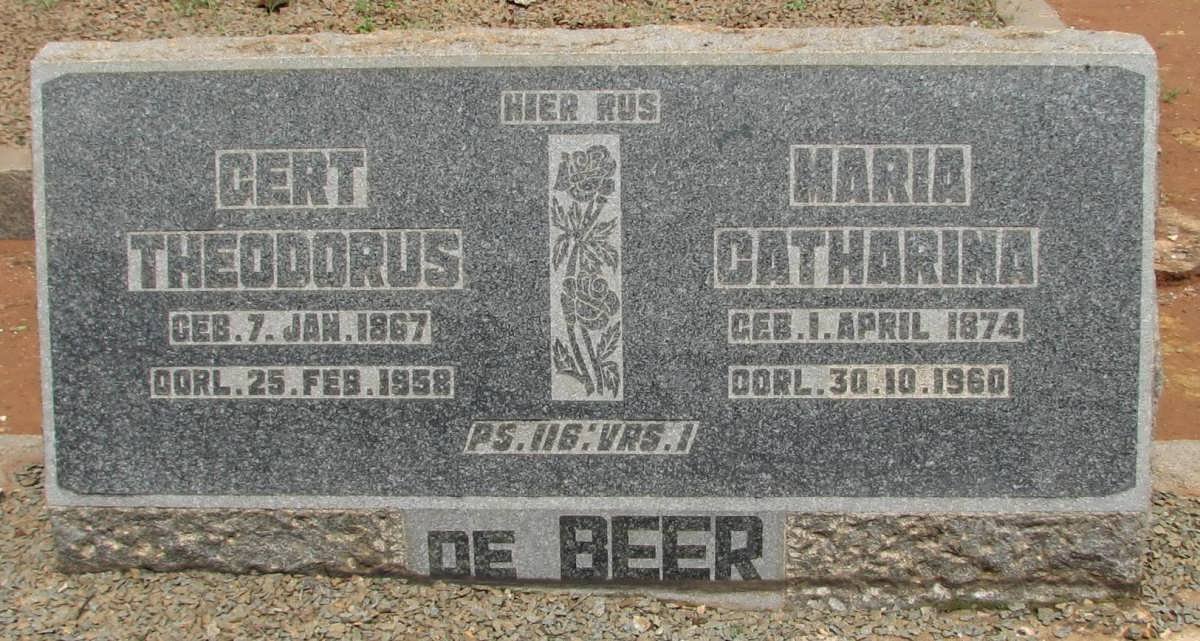 BEER Gert Theodorus, de 1867-1958 &amp; Maria Catharina 1874-1960