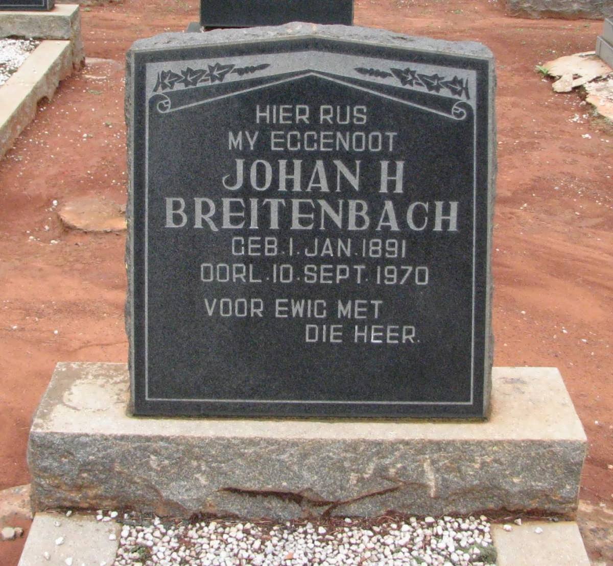 BREITENBACH Johan H. 1891-1970