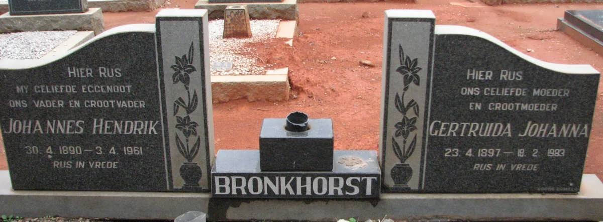 BRONKHORST Johannes Hendrik 1890-1961 &amp; Gertruida Johanna 1897-1983