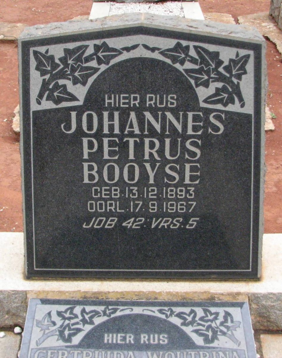 BOOYSE Johannes Petrus 1893-1967