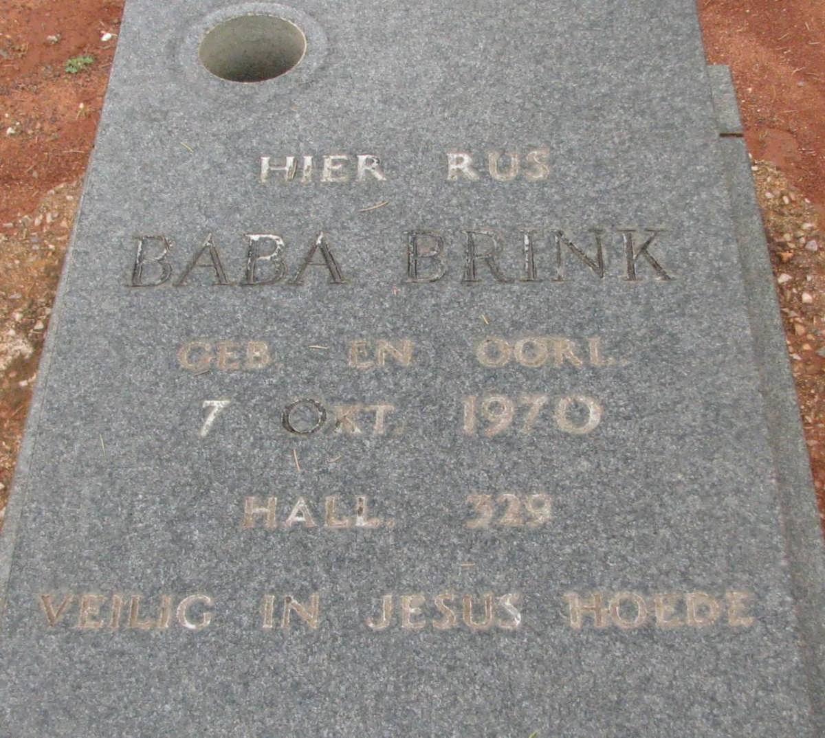BRINK Baba 1970-1970