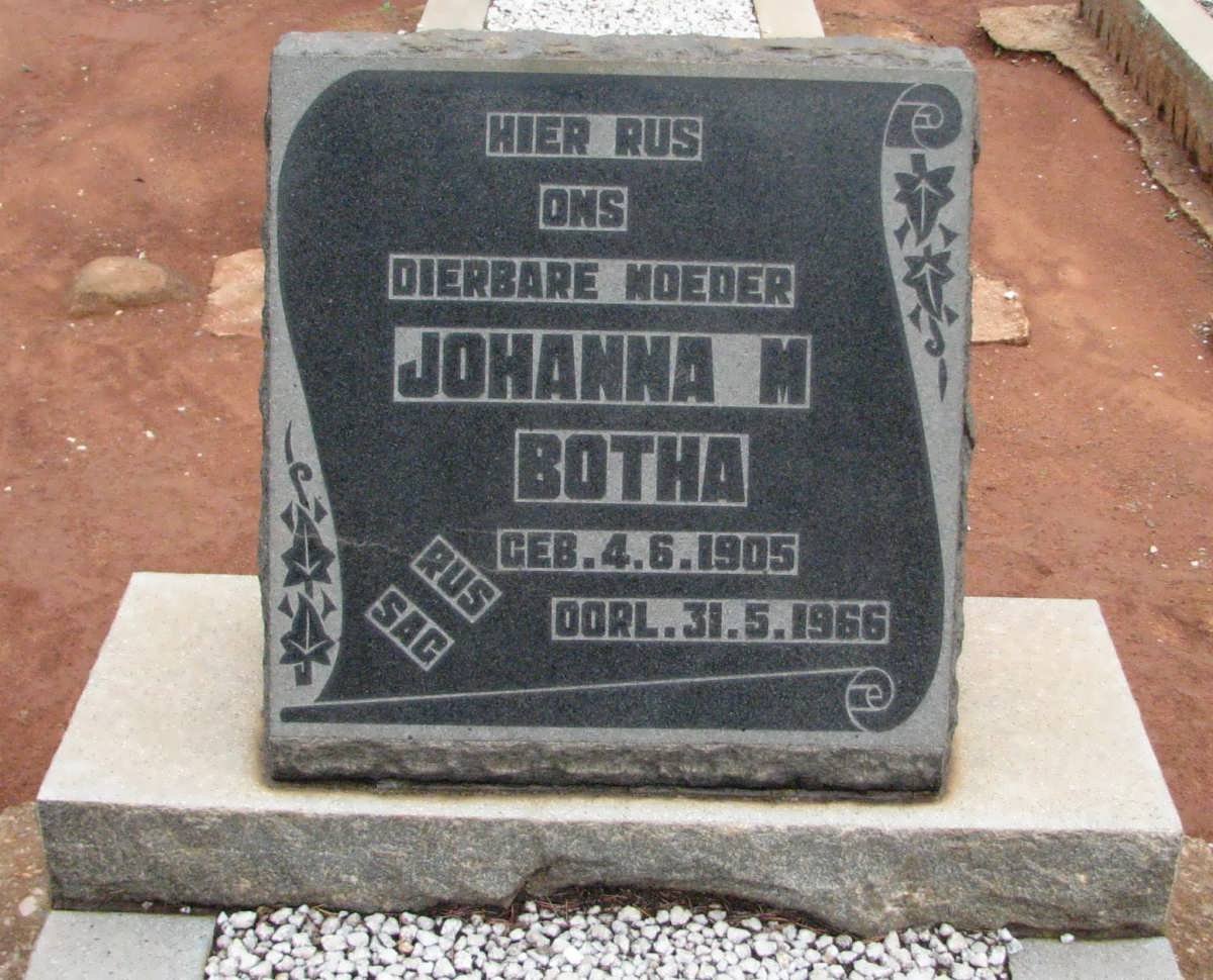 BOTHA Johanna M. 1905-1966