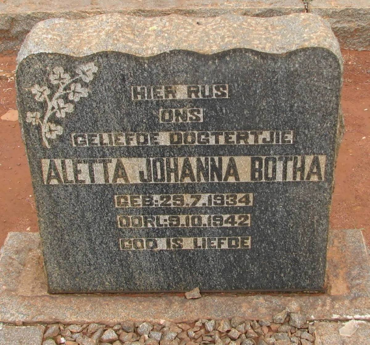 BOTHA Aletta Johanna 1934-1942