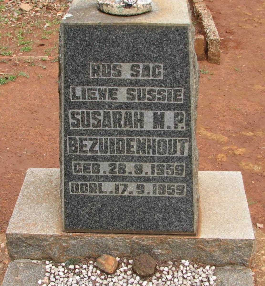 BEZUIDENHOUT Susarah M.P. 1959-1959