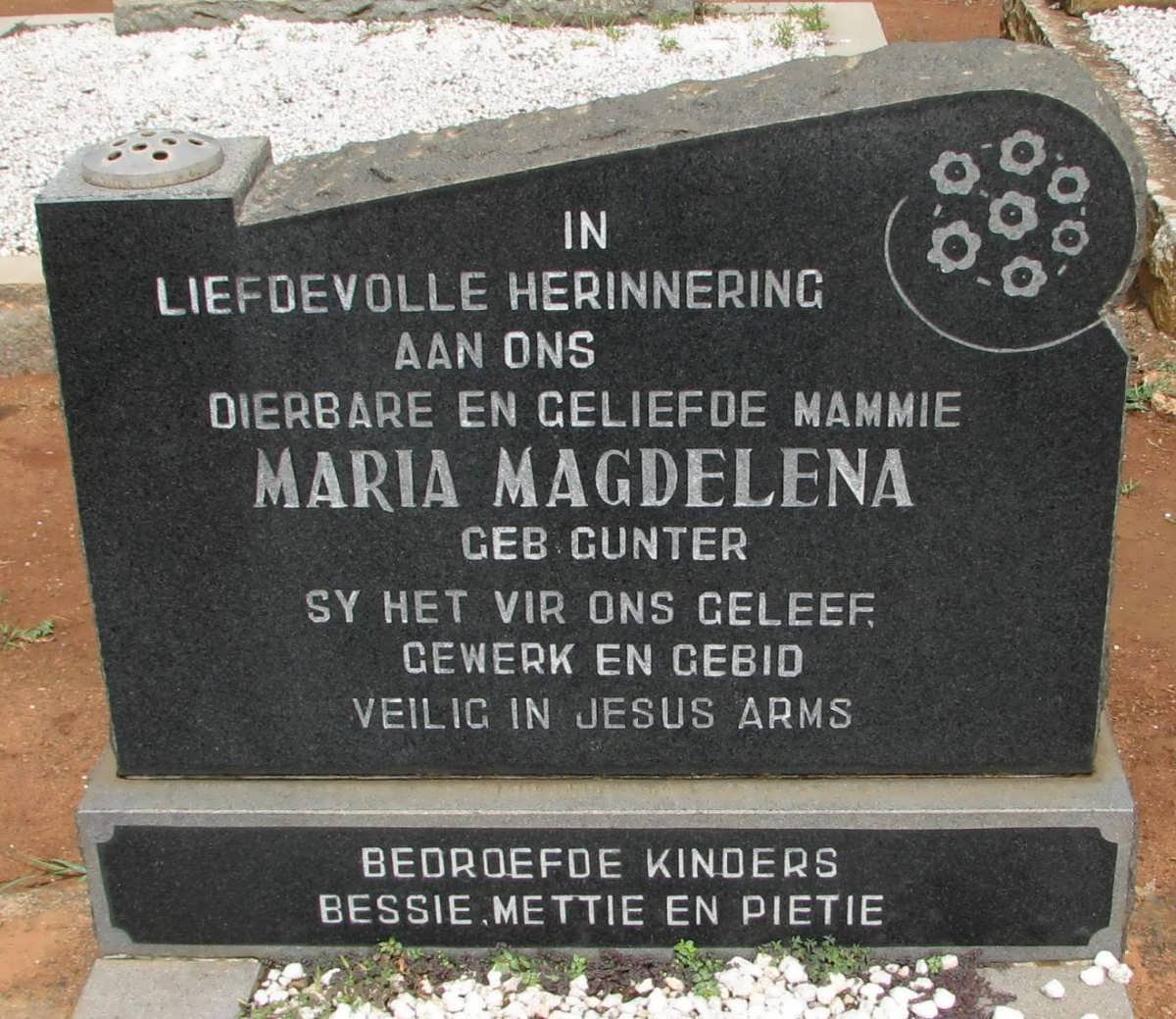 ? Maria Magdalena nee GUNTER