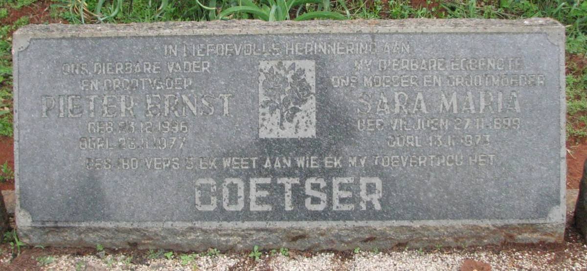 COETSER Pieter Ernst 1896-1977 &amp; Sara Maria VILJOEN 1899-1973