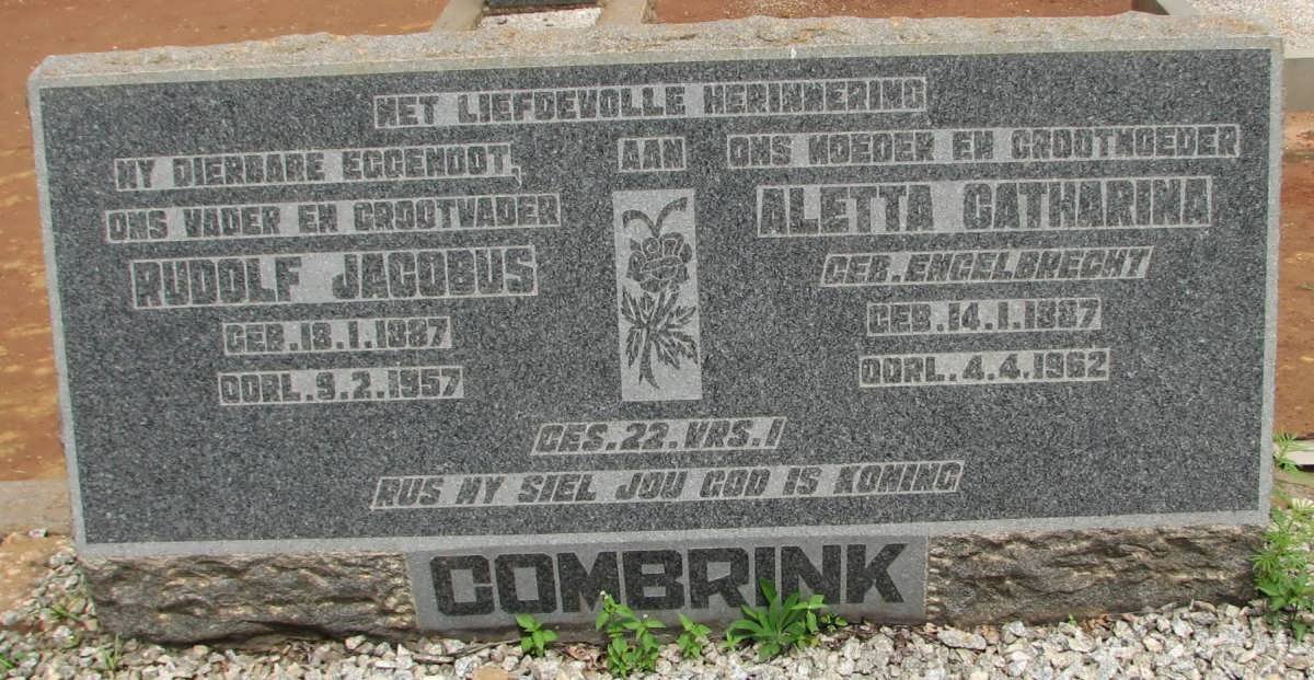 COMBRINK Rudolf Jacobus 1887-1957 &amp; Aletta Catharina ENGELBRECHT 1887-1962