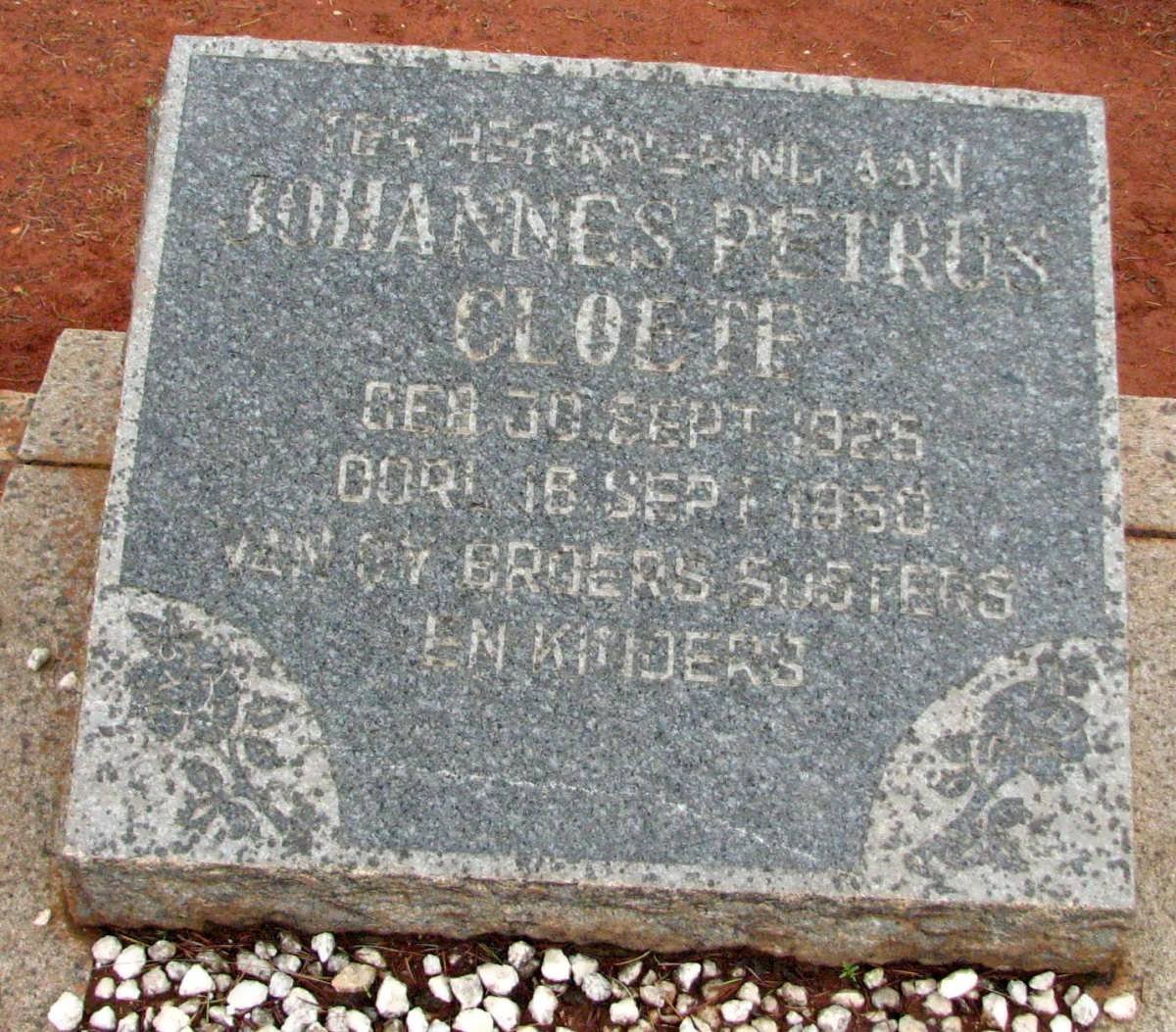 CLOETE Johannes Petrus 1935-1950