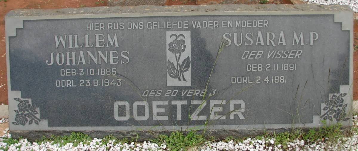 COETZER Willem Johannes 1885-1943 &amp; Susara M.P. VISSER 1891-1981