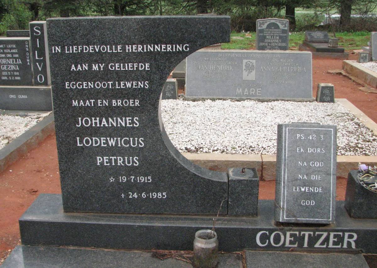 COETZER Johannes Lodewicus Petrus 1915-1985