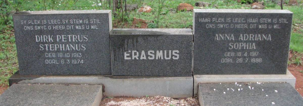 ERASMUS Dirk Petrus Stephanus 1913-1974 &amp; Anna Adriana Sophia 1917-1988