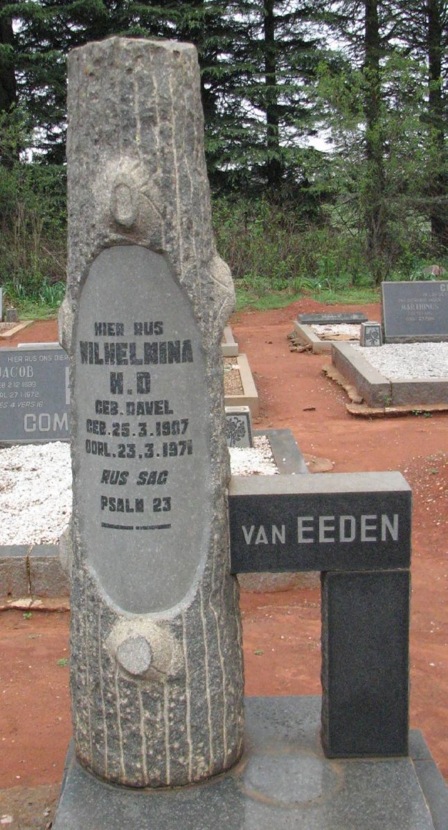 EEDEN Wilhelmina H.D., van nee DAVEL 1907-1971