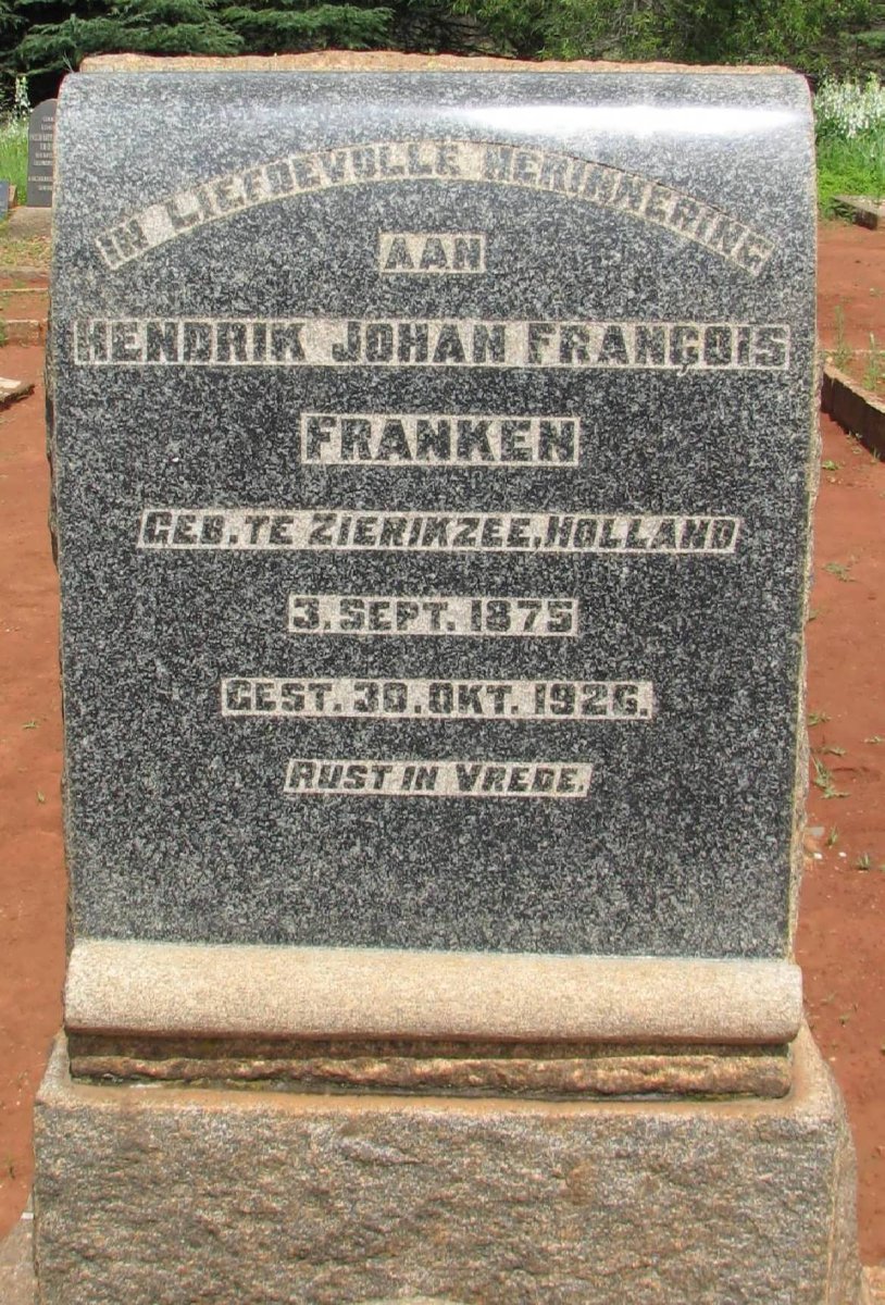 FRANKEN Hendrik Johan Francois 1875-1926