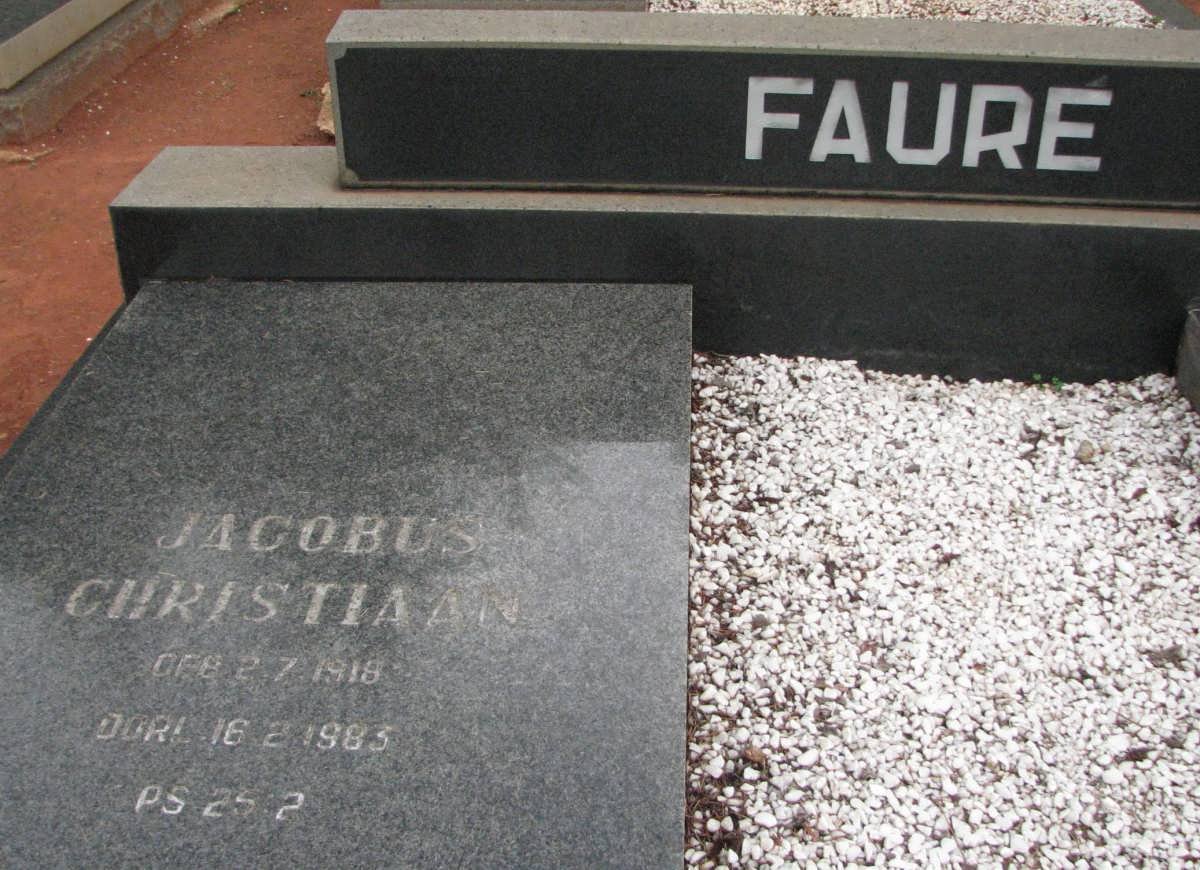 FAURE Jacobus Christiaan 1916-1983
