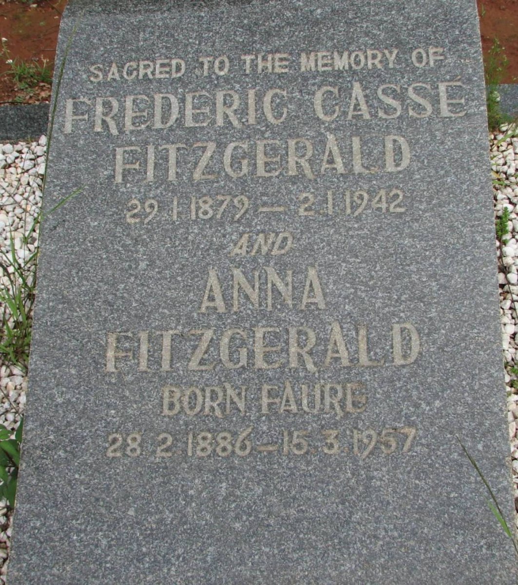 FITZGERALD Frederic Casse 1879-1942 &amp; Anna FAURE 1886-1957