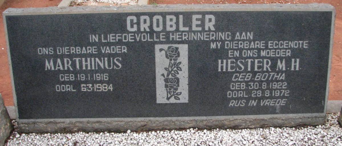 GROBLER Marthinus 1916-1984 &amp; Hester M.H. BOTHA 1922-1972