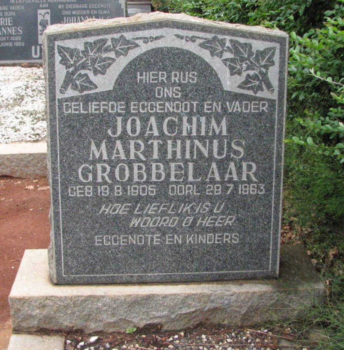 GROBBELAAR Joachim Marthinus 1905-1963