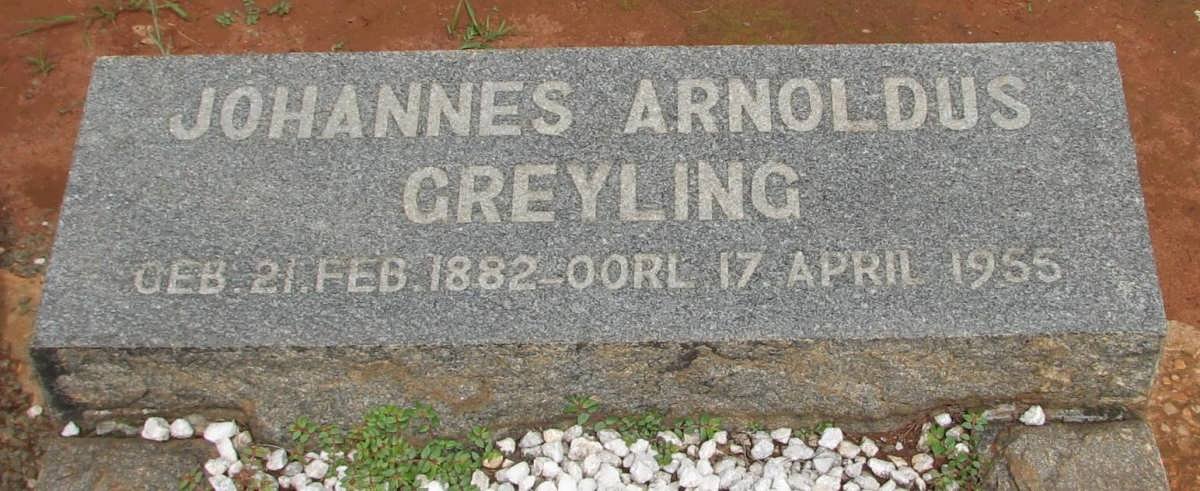 GREYLING Johannes Arnoldus 1882-1955