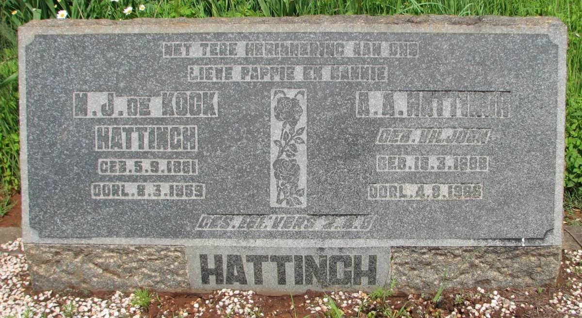 HATTINGH M.J. de KOCK 1881-1959 &amp; A.A. VILJOEN 1888-1966