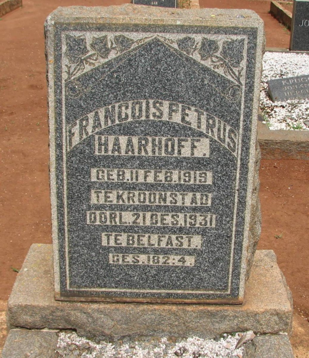 HAARHOFF Francois Petrus 1919-1931