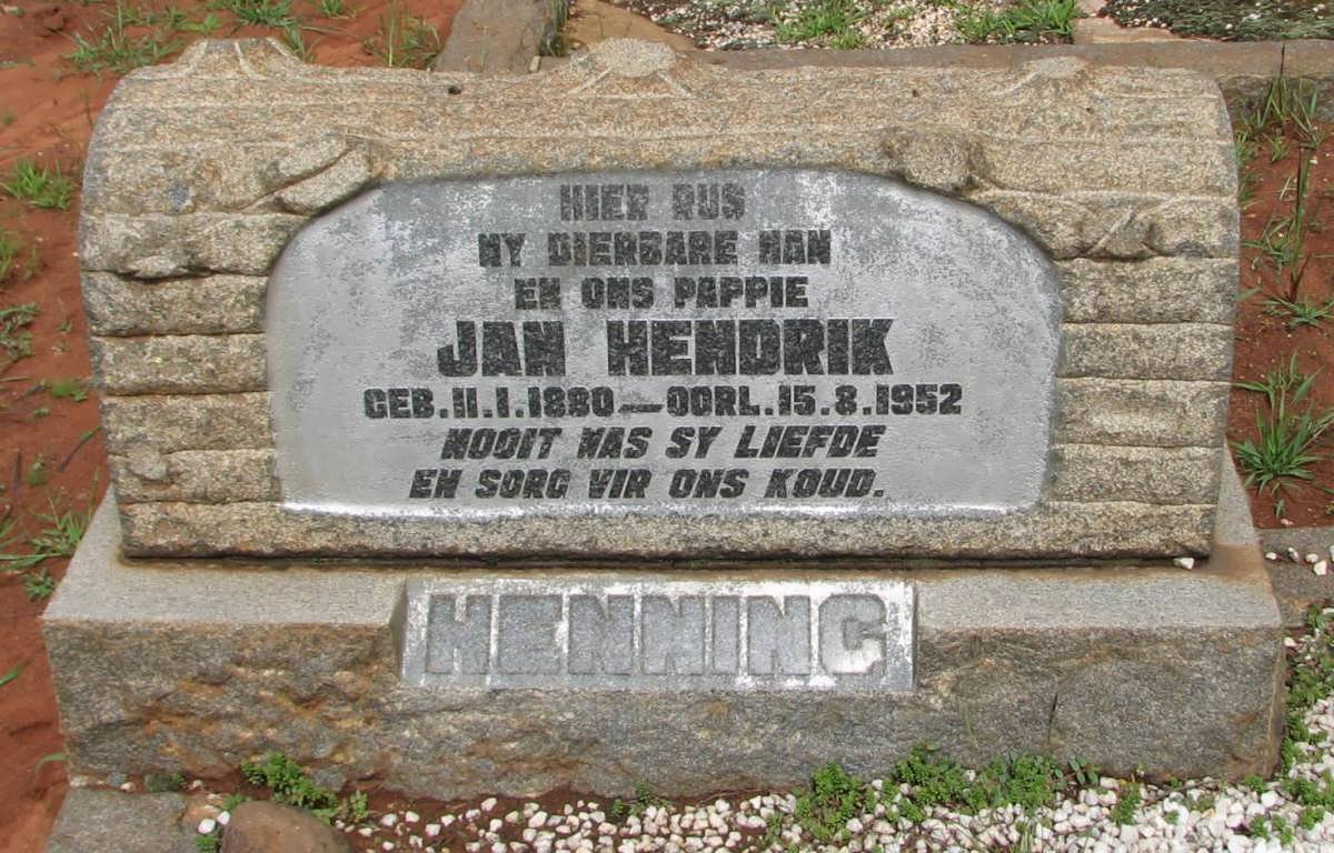 HENNING Jan Hendrik 1880-1952
