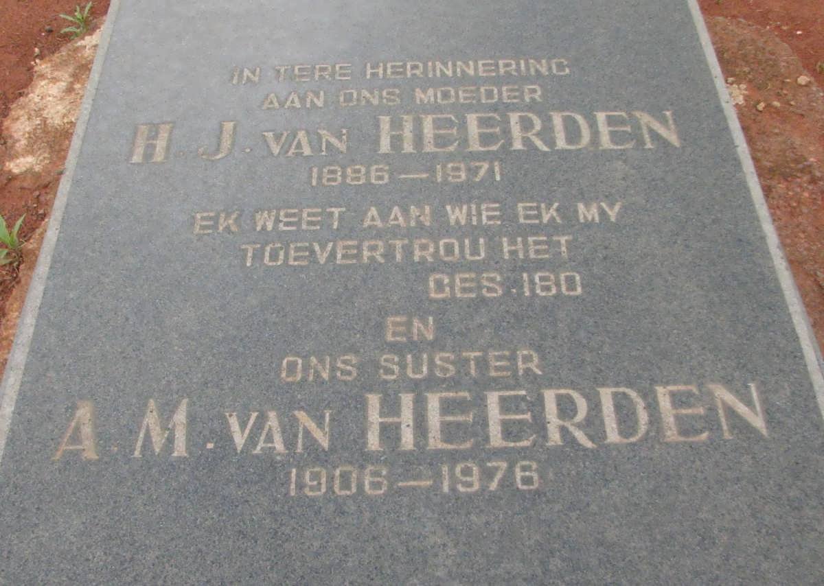 HEERDEN H.J., van 1886-1971 :: VAN HEERDEN A.M. 1906-1976