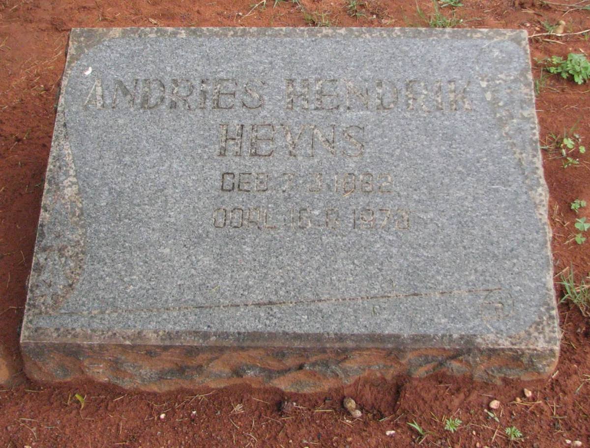 HEYNS Andries Hendrik 1882-1970