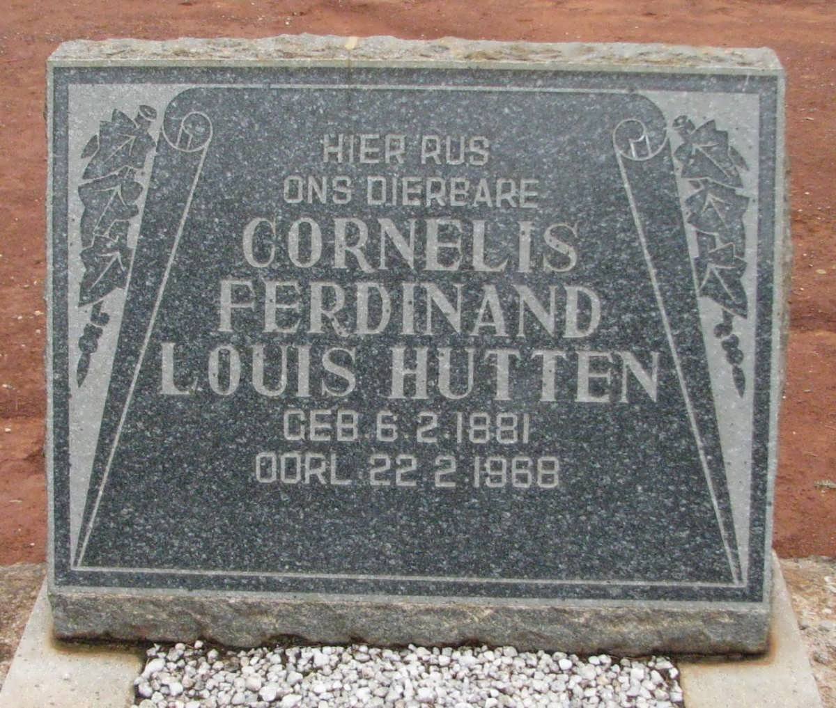 HUTTEN Cornelis Ferdinand Louis 1881-1968