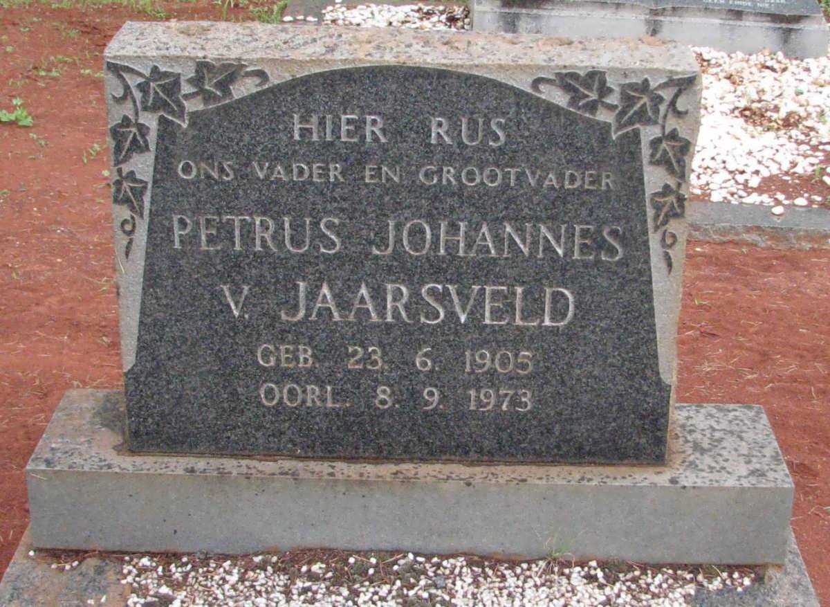 JAARSVELD Petrus Johannes, van 1905-1973