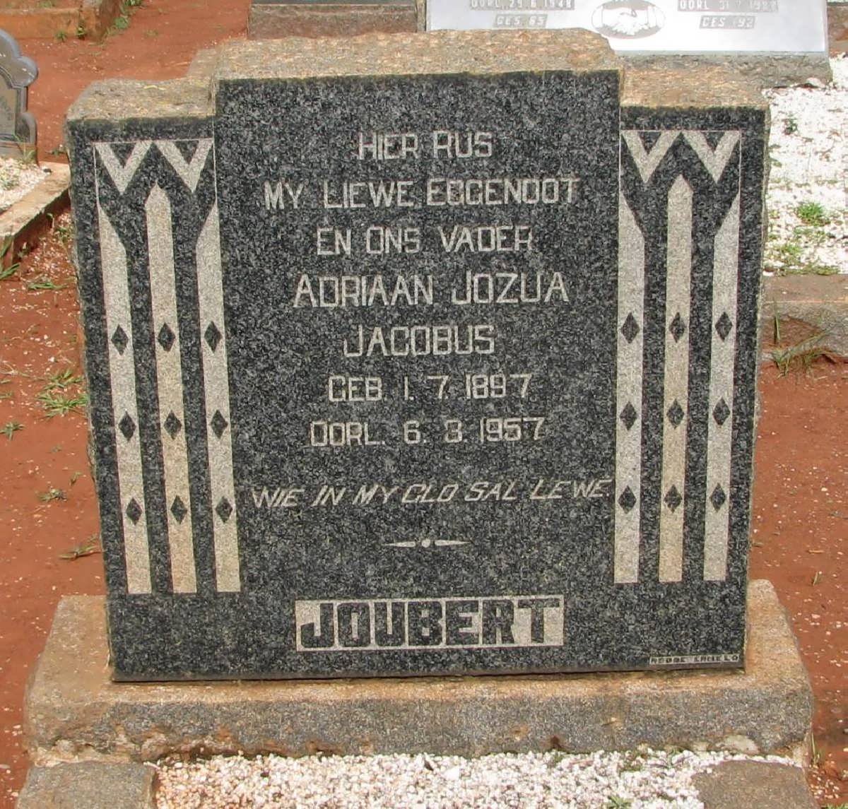 JOUBERT Adriaan Jozua Jacobus 1897-1957