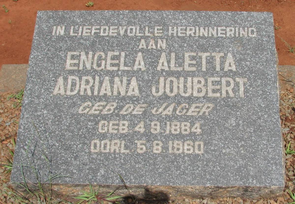 JOUBERT Engela Aletta nee de JAGER 1884-1960