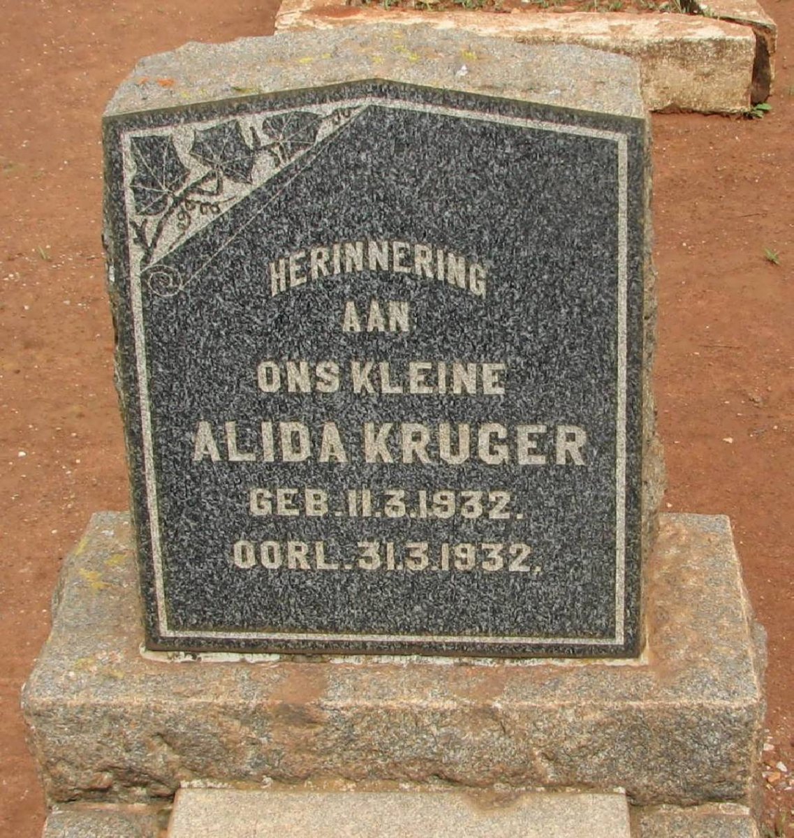 KRUGER Alida 1932-1932