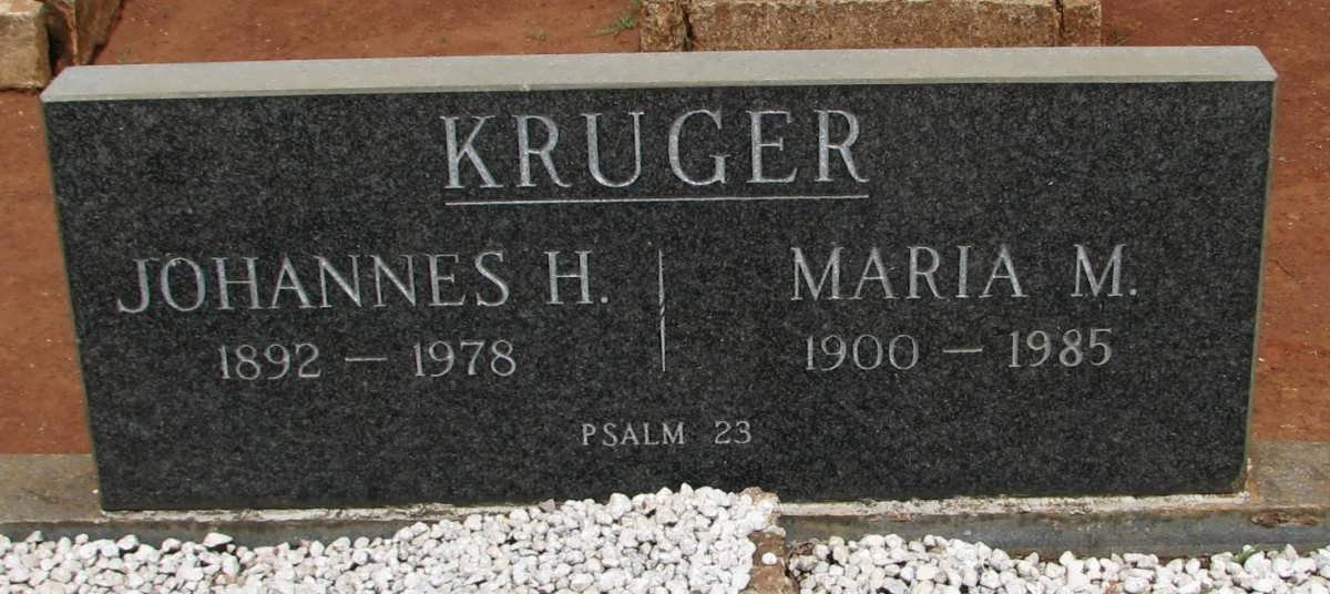 KRUGER Johannes H. 1892-1978 &amp; Maria M. 1900-1985