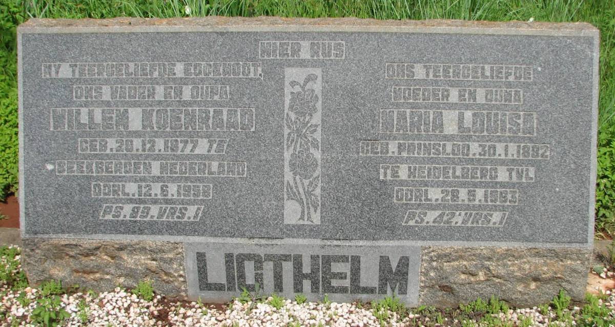 LIGTHELM Willem Koenraad 1877-1958 &amp; Maria Louisa PRINSLOO 1892-1963