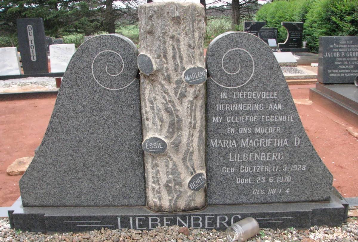 LIEBENBERG Maria Magrietha D. nee COETZER 1928-1970