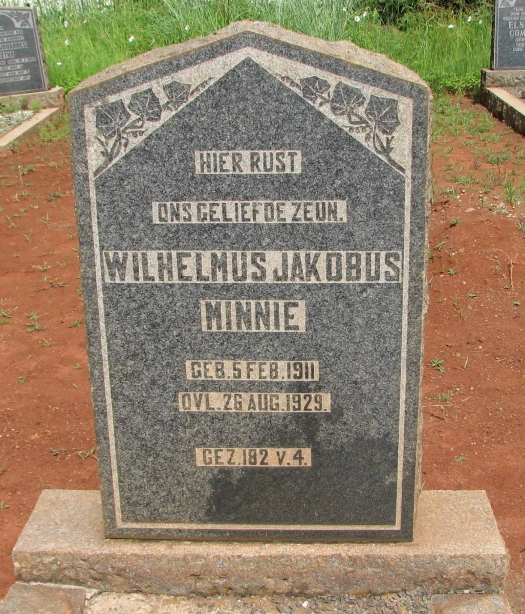 MINNIE Wilhelmus Jakobus 1911-1929