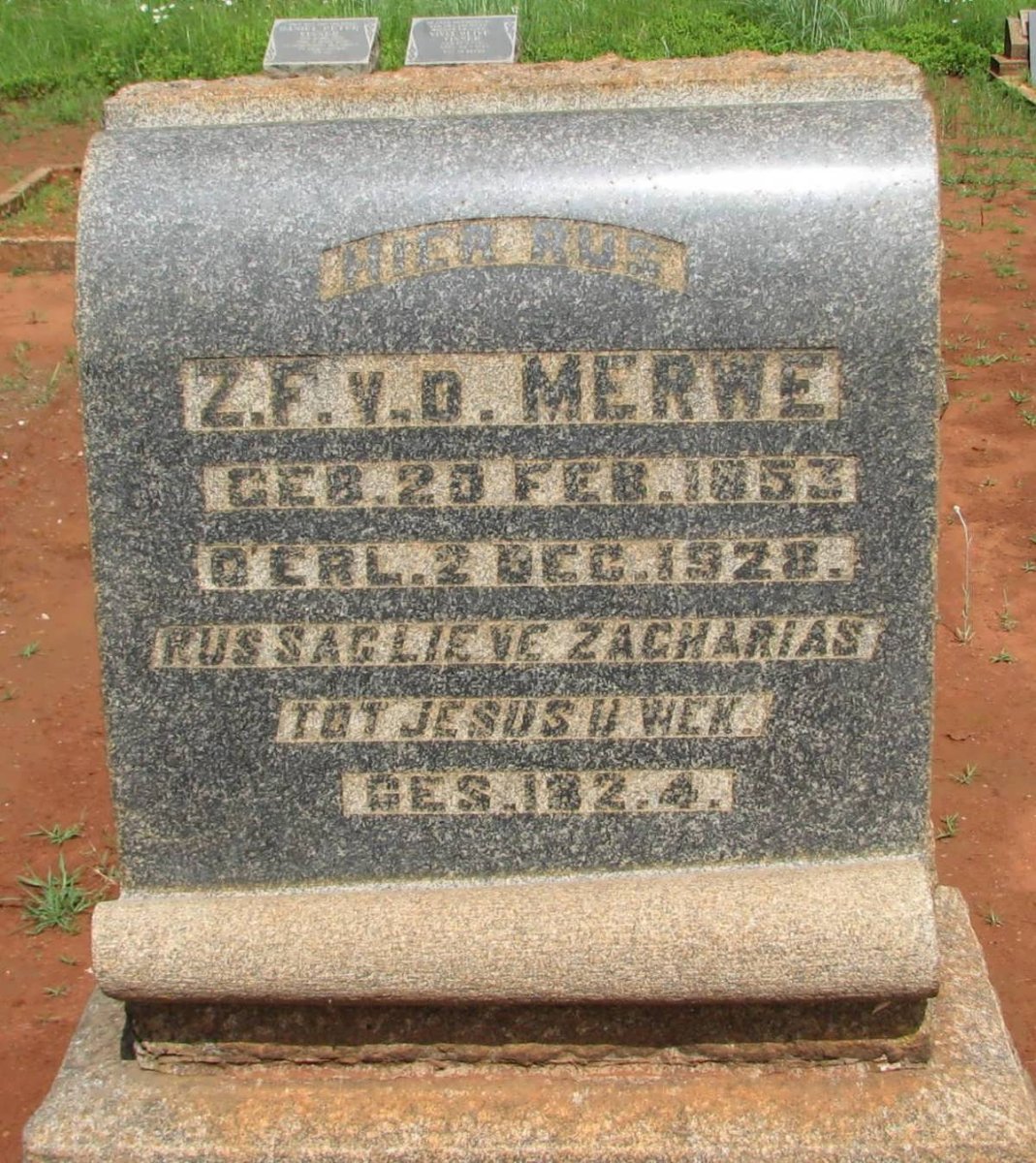 MERWE Z.F., v.d. 1853-1928