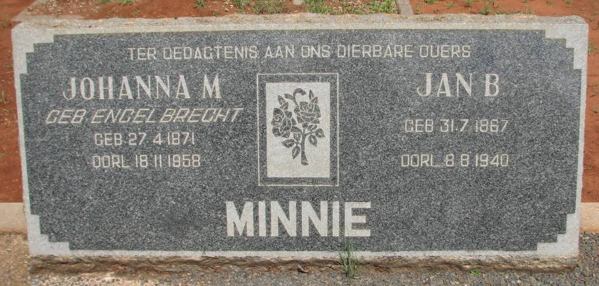 MINNIE Jan B. 1867-1940 &amp; Johanna M. ENGELBRECHT 1871-1958