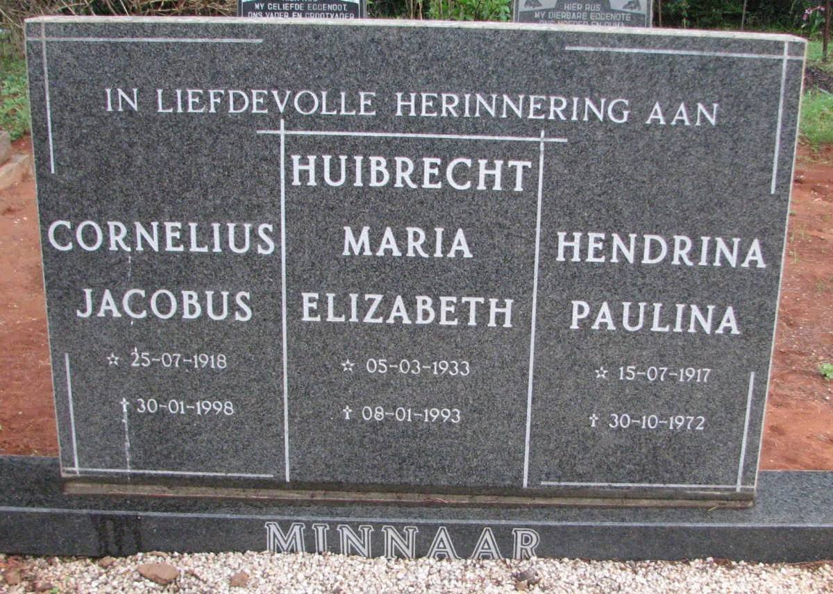 MINNAAR Cornelius Jacobus 1918-1998 &amp; Hendrina Paulina 1917-1972 :: MINNAAR Huibrecht Maria Elizabeth 1933-1993