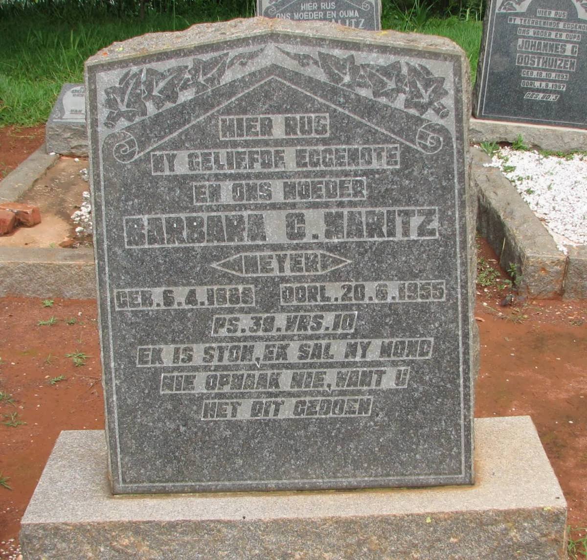 MARITZ Barbara C. nee MEYER 1888-1955