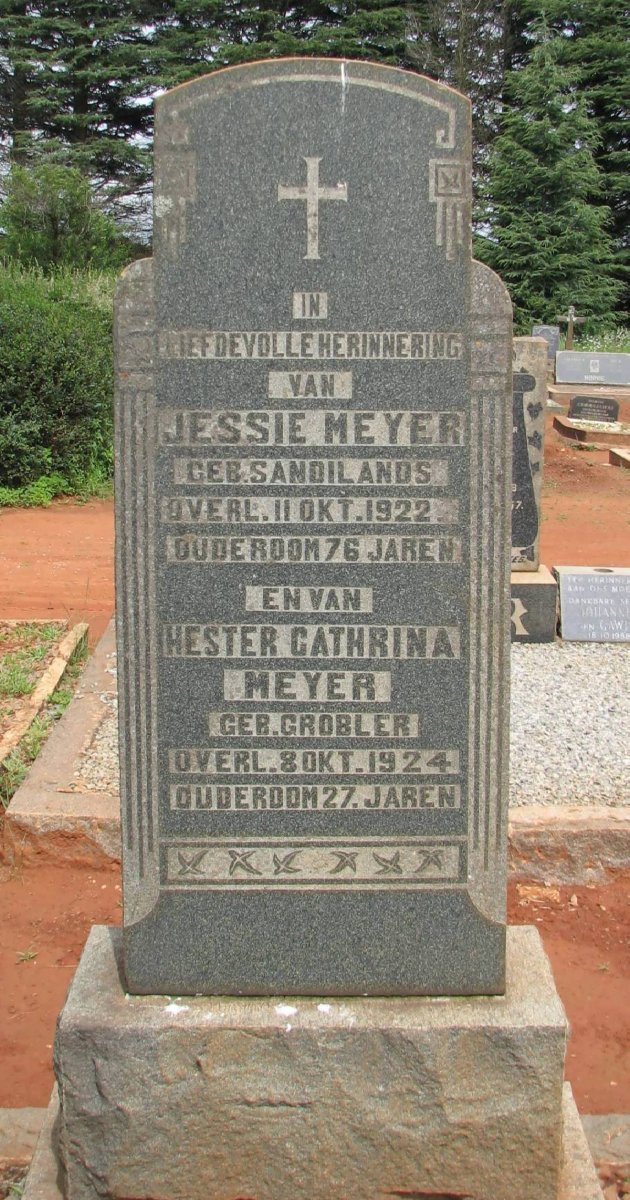MEYER Jessie nee SANDILANDS-1922 :: MEYER Hester Cathrina nee GROBLER -1924