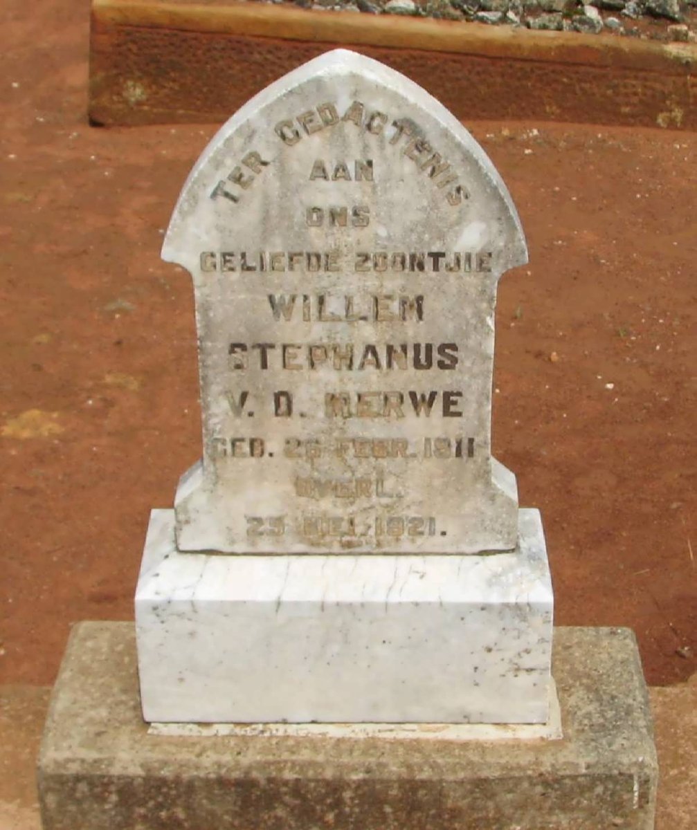 MERWE Willem Stephanus, v.d. 1911-1921