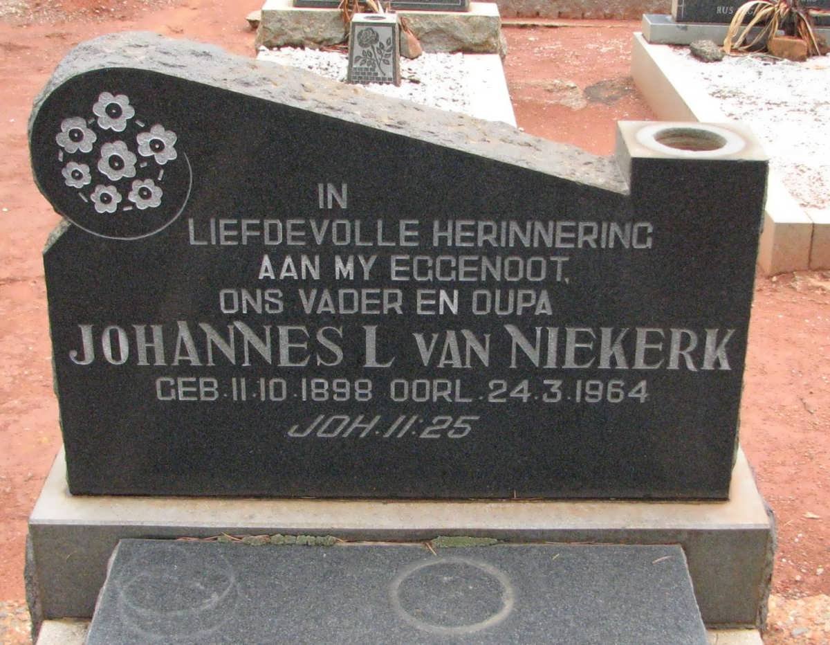 NIEKERK Johannes L., van 1898-1964
