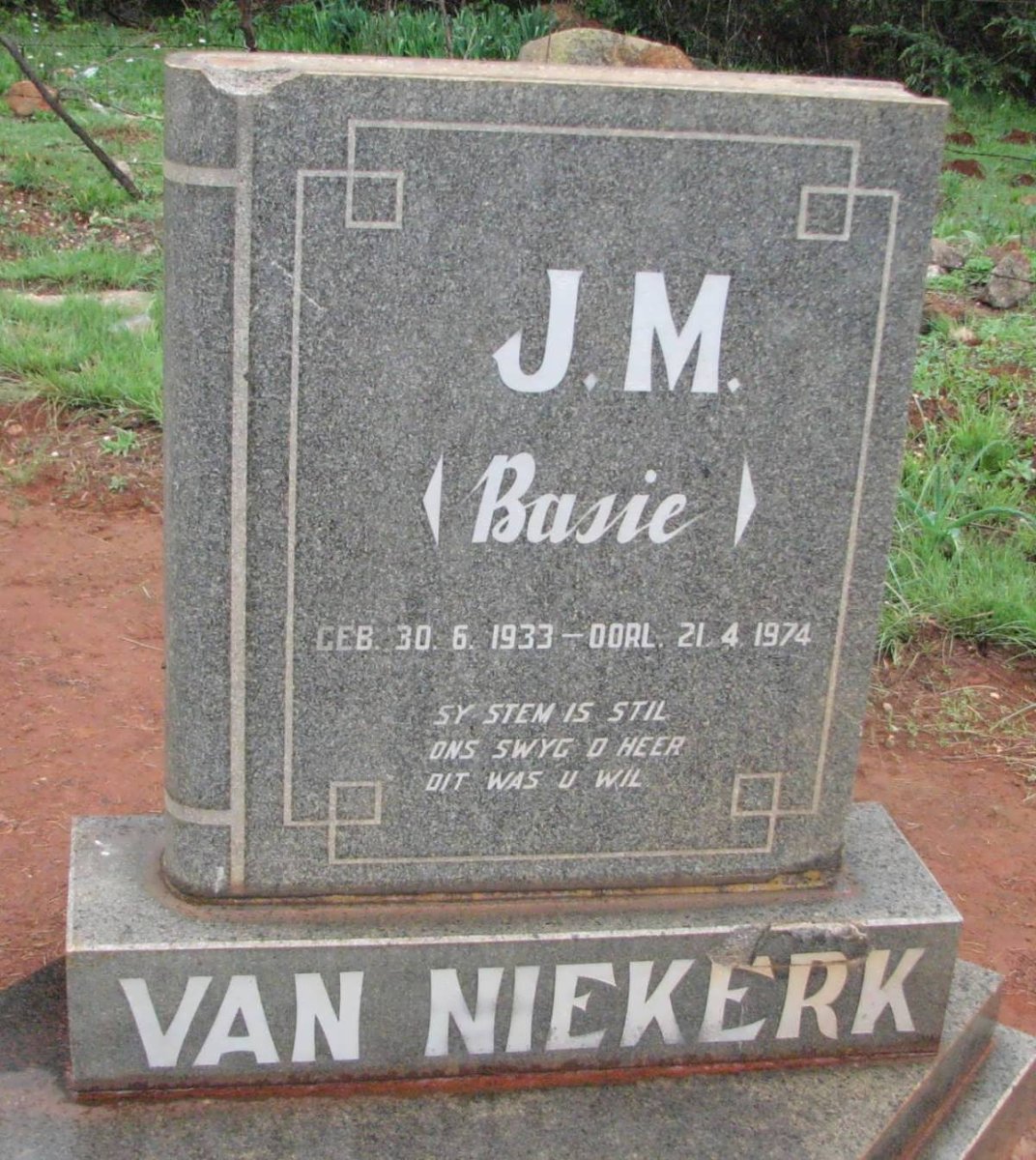 NIEKERK J.M., van 1933-1974