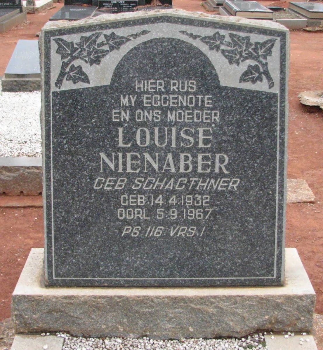 NIENABER Louise nee SCHACTHNER 1932-1967