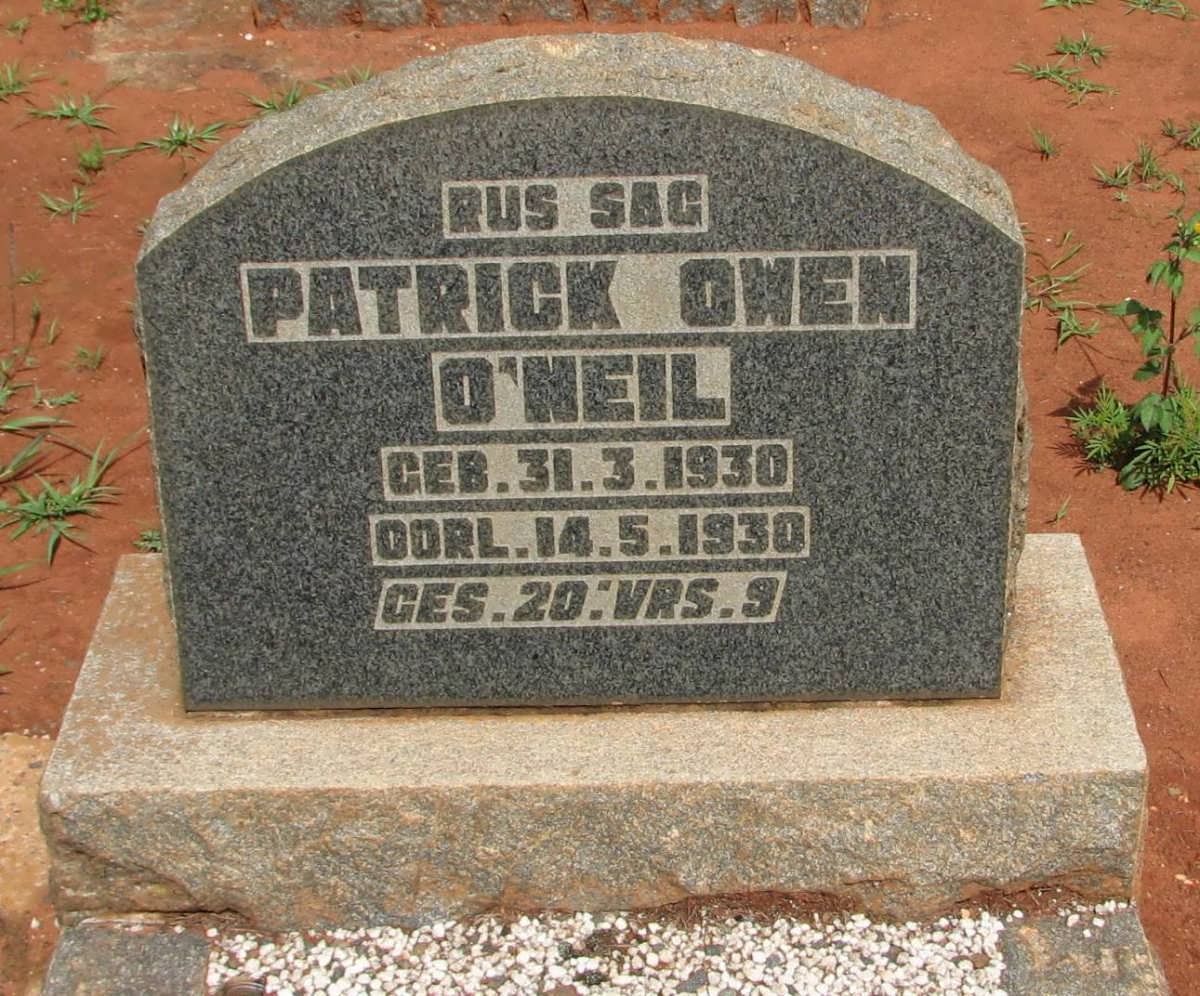 O'NEIL Patrick Owen 1930-1930